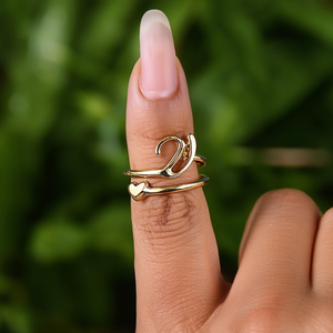 แหวนแฟชั่นชุบทอง PVD สแตนเลสสตีล 316L ดีไซน์รูปหัวใจ ปรับขนาดได้ - Product Image 3