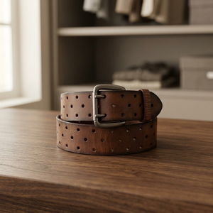 Wholesale BS INTERNATIONAL Comfortable Genuine Cow Hide Leather Steel Square Pin Solid Waterproof Custom Logo Printing Belt - Product Image 1