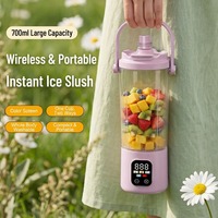 Presse-agrumes électrique portable 8 lames en acier, moteur 7,4 V, sûr (norme FCC), double méthode de préparation de boissons, idéal pour la salle de sport