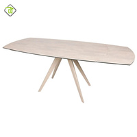 Table à manger multifonctionnelle rotative et pliable en pierre frittée pour hôtels et appartements