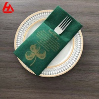 Serviettes en papier vert Airlaid Le lin de luxe jetable comme des serviettes en papier pour restaurant