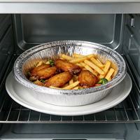 Barquette ronde jetable en aluminium de qualité alimentaire pour cuisson et rôtissage au four