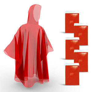 Jas hujan ponco plastik portabel, satu kali penggunaan luar ruangan jas hujan tahan air - Product Image 2