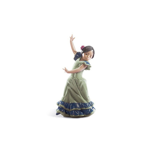 Figura de Chica Bailarina Española Hecha a Mano en Porcelana Esmaltada - Product Image 1