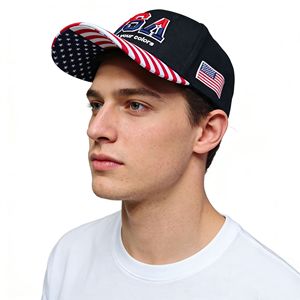 <span class=keywords><strong>Gorra</strong></span> de Béisbol con Bandera Americana para <span class=keywords><strong>Hombre</strong></span> y Mujer, Letras Bordadas, 100% Poliéster, Diseño de Parte Trasera Curva Común, Hebilla de Doble Cierre - Product Image 2