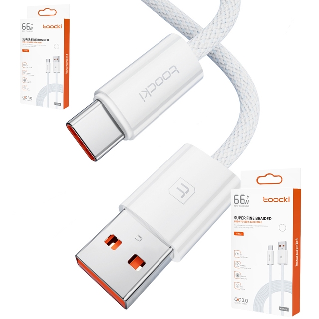 Toocki Durable Braided USB-A to USB-C Type-C Cable 66W 6A Fast Charging USB2.0 Data Transmission for for