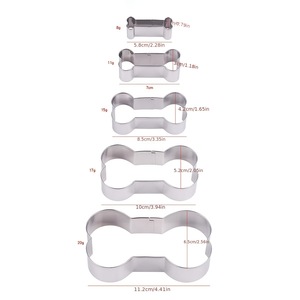 HY 5 adet/takım paslanmaz çelik Metal köpek kemik şekli köpek kedi Pup ev yapımı davranır için kurabiye kesici Set - Product Image 5
