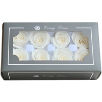 Rose éternelle 4-5 cm, vente chaude 2026, têtes de roses, boîtes cadeaux personnalisables en gros pour la Fête des Mères, décoration intérieure