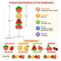 Sucette en forme de gourde à saveur de fruits, enrobée de décoration, pour le Nouvel An, collation pour enfants, sucrée, 35g, emballage en vrac