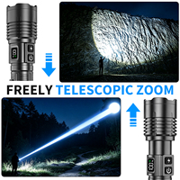 Lampe torche laser blanche 20W 1000LM avec batterie rechargeable intégrée 21700 4000mAh, étanche, pour camping en extérieur et situations d'urgence