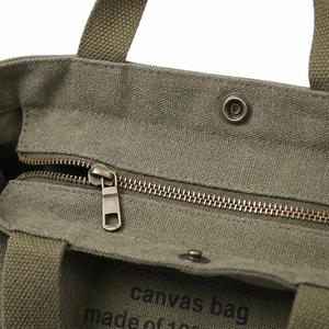 Bulk Budget Practical Zipper Large Capacity Canvas Tote <b>Bag</b>, Durable Handheld Cotton <b>Bag</b>, <b>School</b> Casual Carry,& Printing Offere - Product Image 2