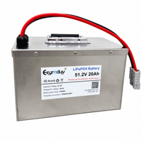 Paket Baterai Lithium LiFePO4 48V 51.2V 20Ah 1024Wh Cangkang Baja untuk AGV AMR Pengangkut Material Mesin Pembersih Lantai Industri