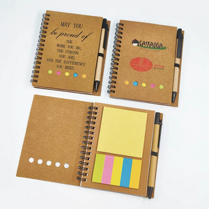 Ensemble de blocs-notes autocollants personnalisables avec logo et couleur, reliure spirale, lignes horizontales, fournitures de bureau - Product Image 1