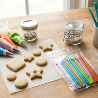 Outil 2-en-1 en plastique pour gâteaux, bâtonnet de décoration, aiguille à glaçage et racloir pour la décoration de glaçage royal et l'élimination des bulles d'air