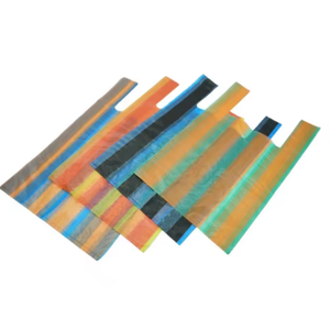 T-shirt à rayures bleues de haute qualité Sac en plastique Emballage alimentaire Sangle Dhopping Sac Gilet Sac - Product Image 3