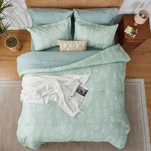 SUREWALHOME Full Size Comforter <strong>Set</strong> 7 Pieces, Sage Green, Cute Floral Bed in a Bag Full Boho, Soft Fluffy Bedding <strong>Sets</strong> - Product Image 2