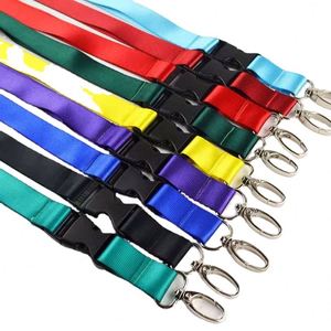 QM Custom Logo Eco-Friendly Durable Water Resistant Soft Fashionable ID Card Holder <b>Lanyards</b> Plain Polyester Neck Strap - Product Image 1