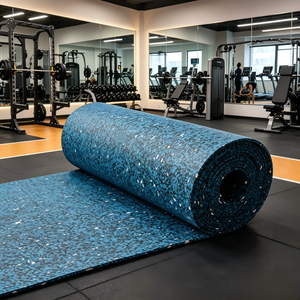 Rollo de Suelo de Goma para Deportes en Interiores, Tapete de Gimnasio Antideslizante y Absorbente de Impactos con Diseño de Puntos, Tapete de Entrenamiento para Centro de Fitness - Product Image 2