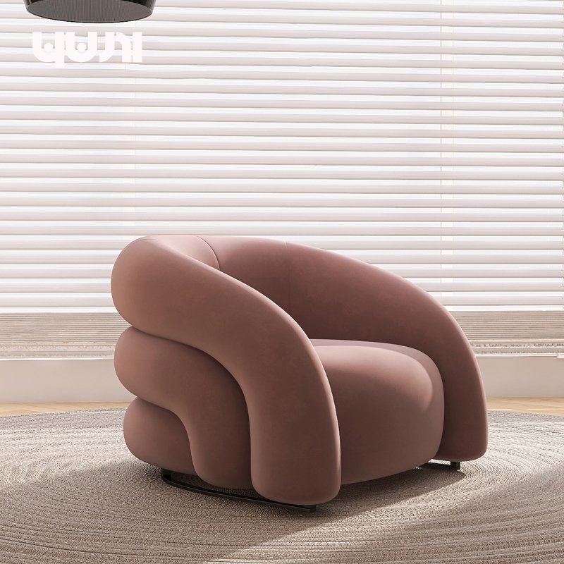 Dirty pink single chair [velvet]