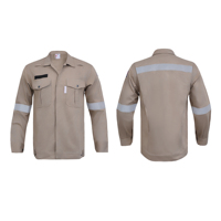Camisa de Trabajo Ignífuga Personalizada, Manga Larga, Algodón y Spandex, Tiras Reflectantes, Camisa de Seguridad para Uniforme de Taller Industrial