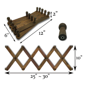 <span class=keywords><strong>Porte</strong></span>-manteau en bois extensible commercial Crochets en bois de pin fixés au mur en accordéon - Product Image 2