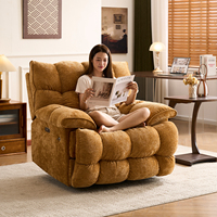 Fauteuils pivotants électriques de luxe modernes pour salon, canapé relaxant individuel, fauteuil inclinable de chambre à coucher, meubles en velours design