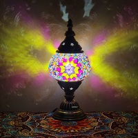 Lámpara de Mesa de Vidrio Teñido Hecha a Mano de Estilo Art Deco Turco, Base para Bombilla E14/E26, LED AC, para Iluminación Romántica Junto a la Cama