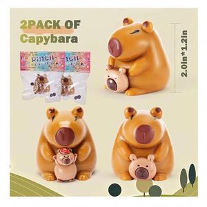 Nueva Llegada Exclusiva: Serie de Bolsas Sorpresa de Capibara Squishy, Mini Juguetes Pegajosos de TPR Ecológico para Aliviar el Estrés, Alta Calidad - Product Image 2