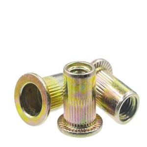 Tuercas de Remache FULLER con Rayas Verticales Rectas, Recubrimiento de Zinc Amarillo, Fabricantes de Fijaciones de China, Tuerca de Inserción Métrica - Product Image 1
