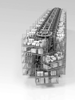 Système d'étagères automatiques pour entrepôt, approvisionnement industriel, module de carrousel horizontal numérique automatisé, stockage de conteneurs métalliques robustes
