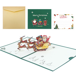 Carte cadeau de Noël holographique 3D personnalisée avec pelliculage sur papier kraft, <span class=keywords><strong>prix</strong></span> d'usine en gros - Product Image 1