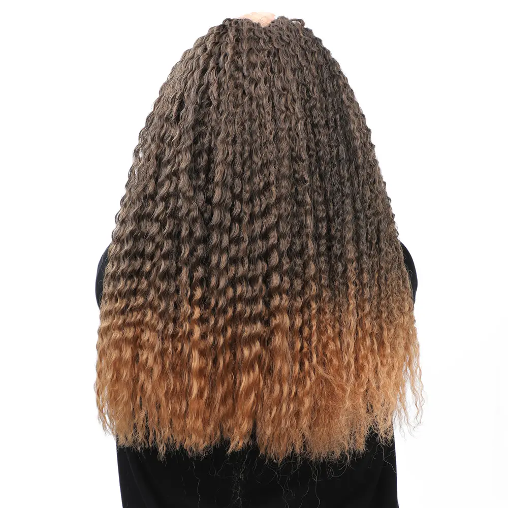 18inch synthetic braid from Henan cheap curly Brazilian braid synthetic crochet braiding hair extension for women ombre color cr