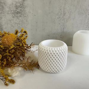 DIY Unregelmäßige Gitter Silikonform Eiscreme-Werkzeuge Neu Gips Kerzenbecher Kristall Tropfen Dekoration Zement Gitteroberfläche Kuchenform - Product Image 3