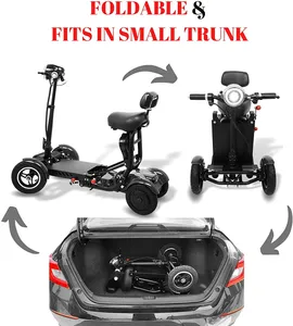 Scooter Elettrico Pieghevole per Famiglia e Anziani, con Cestino/Sedile per Bambini, 500W 10AH/20AH, Mini Auto Elettrica a 4 Ruote per Adulti - Product Image 2
