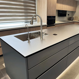 Hiện đại 304 thép không gỉ 304 Countertop cho nhà bếp tích hợp liền mạch Hàn chìm chống xước Tủ đảo <span class=keywords><strong>MDF</strong></span> - Product Image 1