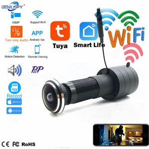 Lensa mata ikan sudut lebar Ponsel pintu Video keamanan Wifi 1080P 1.66mm lubang intip jaringan <span class=keywords><strong>CCTV</strong></span> Audio P2P Tuya IP kamera jaringan Audio - Product Image 6