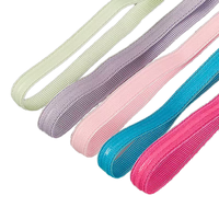 Bande élastique colorée de 1 cm avec goutte de colle de 3 mm, antidérapante, sergé, durable, haute ténacité, polyester/coton, pour sous-vêtements, robes et enveloppeurs