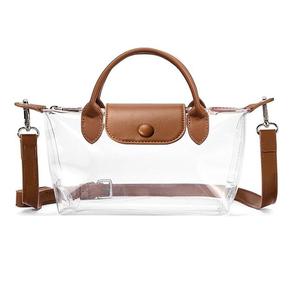 Sac à bandoulière messager pour femme, grande capacité, en PVC imperméable, avec doublure en polyester transparent, approuvé pour les événements sportifs - Product Image 1