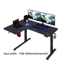 Bureau d'ordinateur ergonomique en forme de L, noir, réglable en hauteur, à un moteur, 2 étages, pour le bureau, le salon, vente chaude