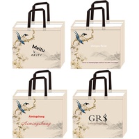 Sac artisanal en tissu non tissé laminé créatif de style chinois pour vêtements Cheongsam, avec motifs d'oiseaux, de fleurs, de paysages et logo national