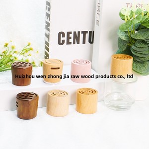 Tapa <span class=keywords><strong>de</strong></span> <span class=keywords><strong>madera</strong></span> hueca redonda con forma especial para ambientador <span class=keywords><strong>de</strong></span> coche, con diseño <span class=keywords><strong>de</strong></span> haya Thundergrain y cera blanca - Product Image 5