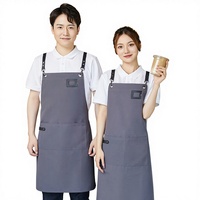 Tablier unisexe imperméable en toile et cuir de haute qualité, personnalisable avec logo, pour uniforme de restaurant et bar, vente en gros