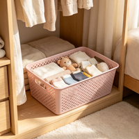 Panier de rangement en plastique épais multi-usages avec poignées, bac organisateur pour collations, jouets, articles divers, panier de rangement ménager