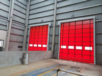 Porte pliante à grande vitesse IdealDoor, porte industrielle, cadre en PVC, capteur de sécurité pour chariots élévateurs, usines de fabrication, 1 an de garantie