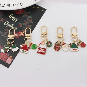 Hot Christmas Keychain Cute Santa Claus Elk Snowman Metal <b>Key</b> Chains <b>Key</b> <b>Rings</b> Cartoon Doll New Year Decor Xmas Enamel Keychain - Product Image 4
