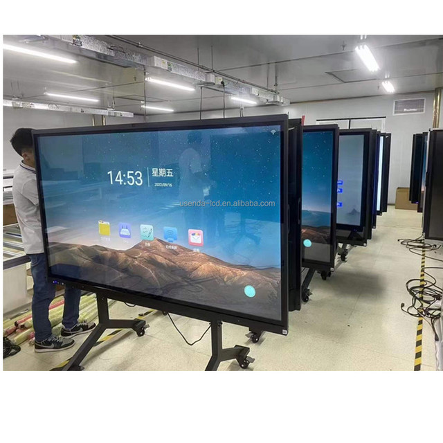 43'' to 98'' Multi Touch 40 Ponits Flat Interactive Display Panel 4K Android OPS Dual System Smart LCD TV Whiteboard