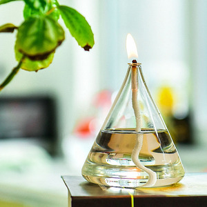 Đèn dầu thủy tinh thổi hình nón đơn giản trong suốt, có thể nạp lại, dùng cho đám cưới, trang trí nhà cửa, tiệc tùng - Product Image 3