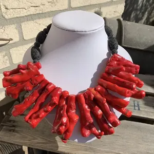 Boda Africana nupcial cuentas de <span class=keywords><strong>Coral</strong></span> conjuntos de joyas mujeres nigerianas collar de cristal estilo de moda - Product Image 1