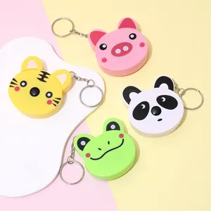 60in1.5m Cute Animal Pig frog tiger panda measuring tape keychain Retractable measuring tape for Body Sewing Tailor Craft Cloth