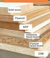 Panneau MDF 1220x2440mm 5-18mm avec surface lisse résistante à l'humidité, design minimaliste, motif marbre clair, pour cuisine